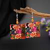 Acrylic & Glass Dangle Earrings FS-WG5F1EE-01-2