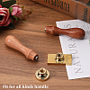 CRASPIRE 2Pcs 2 Styles Golden Plated Wax Seal Brass Stamp Head AJEW-CP0007-53-4