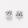 Tarnish Resistant 5-Petal 304 Stainless Steel Flower Bead Caps STAS-L205-09B-2