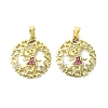 Rack Plating Brass Micro Pave Cubic Zirconia Pendants KK-R157-13C-G-1