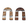 Transparent Resin & Waxed Walnut Wood Pendants RESI-Q211-02B-2
