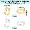 20Pcs 2 Colors Adjustable Brass Finger Rings Setting for Hanging Pendant KK-BBC0027-80-2