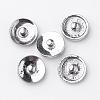 Antique Silver Tone Zinc Alloy Enamel Letter Jewelry Snap Buttons SNAP-N010-86X-NR-3