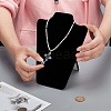 Foldable Velvet Slant Back Necklace Display Stands NDIS-WH0003-013-3