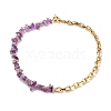 Natural Amethyst Chip Beads Jewelry Set SJEW-JS01223-01-5