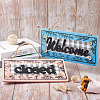 2Pcs 2 Color Wooden Doorplate Decorations AJEW-CF0001-09-5