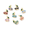 Brass Enamel Connector Charms KK-J302-09G-1