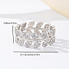 Brass Micro Pave Cubic Zirconia Finger Rings for Women UM5323-8-2