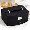 Velvet Jewelry Organizer Storage Drawer Boxes with Handle PW-WG7796F-03-1