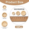 100Pcs 5 Styles Wooden Buttons BUTT-YW0001-03-2