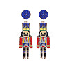 Cartoon Soldier Shape Alloy Enamel Dangle Stud Earrings FS-WGA682D-02-1