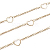 304 Stainless Steel Heart Link Cable Chains STAS-P254-06G-1