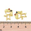 Real 18K Gold Plated Brass Micro Pave Cubic Zirconia Connector Charms KK-L209-058G-01-3