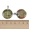 Natural Unakite Flat Round Pendants G-Q188-01P-10-3