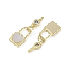 Brass Pave Natural Shell Charms KK-Z078-18G-2