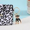 WEWAYSMILE 2 pcs Dog Keychain Car Keychain Pet Pendant Key-Ring Lovely Dog Key-ring Portable Metal Keychain Gift for Pet Lover Birthday Puppy Theme Party Supplies (Rottweiler) JX797A-7