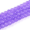 Baking Paint Imitation Jade Glass Round Bead Strands X-DGLA-Q021-8mm-44-1