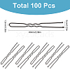 100Pcs Hair Accessories Iron Hair Forks Findings OHAR-SC0001-08-2