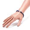 5Pcs 5 Style Natural Lava Rock & Sodalite Stretch Bracelets Set with Alloy Hamsa Hand Beaded BJEW-JB08737-9