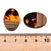 Transparent Resin and Walnut Wood Pendants RESI-T057-04D-4