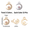 SUNNYCLUE 50Pcs 2 Colors Alloy Pendants FIND-SC0002-87-2