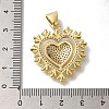 Heart Rack Plating Brass Micro Pave Clear Cubic Zirconia Pendant KK-U019-18G-03-3