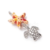 7Pcs 7 Styles Dyed Synthetic Turquoise Starfish & Alloy Sea Animals Pendants PALLOY-JF03754-5
