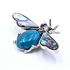 Natural Blue Agate Brooches PW-WG70409-01-1