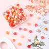 100Pcs 5 Colors Synthetic Coral Carved Beads CORA-SP0001-14-7