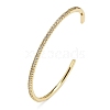 Clear Cubic Zirconia Open Cuff Bangle LS-BJEW-M231-07G-3
