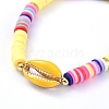Handmade Polymer Clay Heishi Bead Stretch Bracelets BJEW-JB05076-03-2