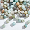  Natural Frosted Flower Amazonite Round Beads G-NB0005-34C-1