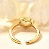 Rack Plating Brass Micro Pave Cubic Zirconia Cuff Finger Rings for Women RJEW-C117-01D-G-3