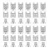 100 Sets 2-Strands 4-Holes 304 Stainless Steel Box Clasps STAS-DC0012-94-1
