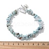 Natural Larimar Beaded Bracelets X-BJEW-JB02681-01-7