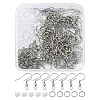 100Pcs 304 Stainless Steel French Hooks with Coil and Ball STAS-YW0001-59-1