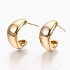 Brass Half Hoop Earrings X-KK-R117-036-NF-4