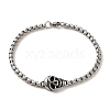 316 Surgical Stainless Steel Box Chain Halloween Skull Link Bracelets BJEW-Q349-13AS-1