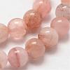 Natural Morganite Round Bead Strands G-O143-05-6mm-3