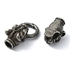 Tibetan Style 304 Stainless Steel Spring Gate Rings FIND-Z046-02AS-04-3