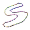 201 Stainless Steel Bar Link Chain Necklaces for Men Women NJEW-G112-07C-MC-1