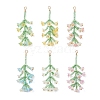 6Pcs 6 Colors Glass Seed Beaded Flower Big Pendants PALLOY-MZ01184-1