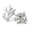 304 Stainless Steel Tree Branch Stud Earrings EJEW-D281-08S-2