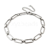 304 Stainless Steel Paperclip Chains Bracelets for Men & Women BJEW-D042-32P-4