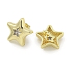 Brass Micro Pave Cubic Zirconia Stud Earrings for Women EJEW-E312-01A-G-2