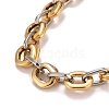 PVD Vacuum Plating 304 Stainless Steel Oval Link Chains Necklace STAS-E160-18GP-2