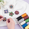 Gorgecraft 5Pcs 5 Style Glass Rhinestone Beading Flower Applqiues PATC-GF0001-23-3