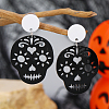 Gothic Skull Acrylic Stud Earrings for Halloween MR5518-5-1