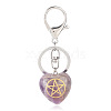 Natural Amethyst Heart with Kore Symbol Keychain PW-WG17998-10-1