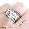 Dandelion with Word Pattern Alloy Finger Rings FS-WG2A4E2-03-2